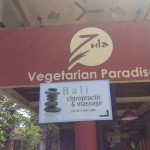 Vegetarian food, plus a visit to a chiropractor!