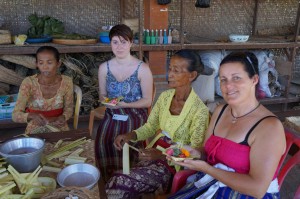 Helping the local women prepare the "Ceremonies"