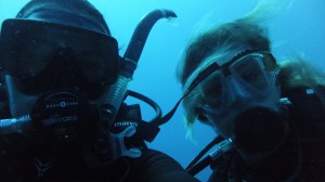 Mummy and her baby girl go diving